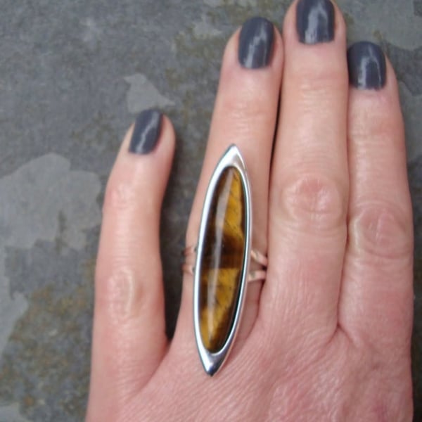 Tigers Eye Statement Ring 