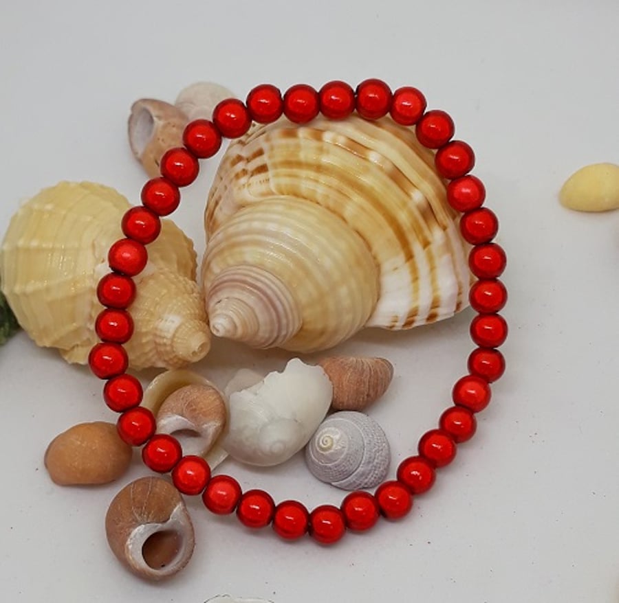 BR317 RED miracle bead bracelet