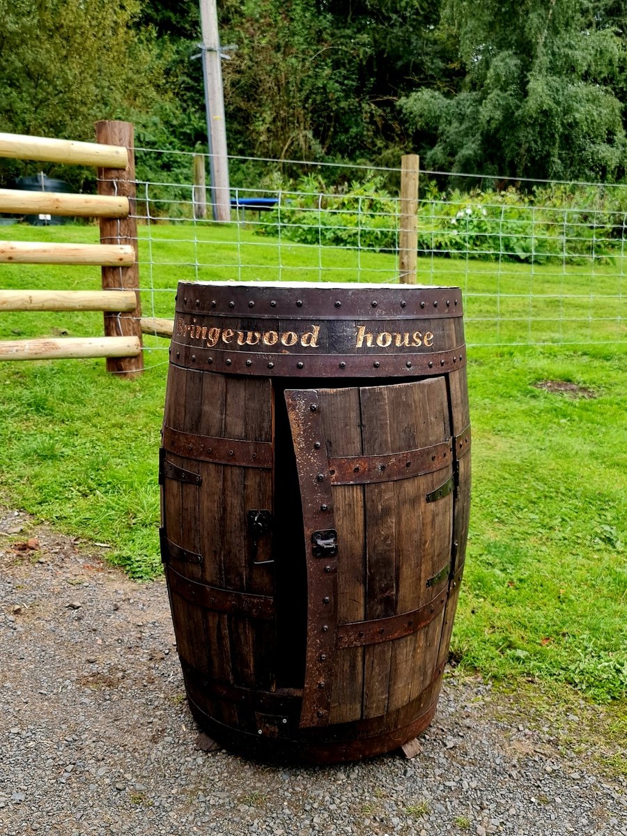 Bespoke oak whisky barrel postparcel box made to order