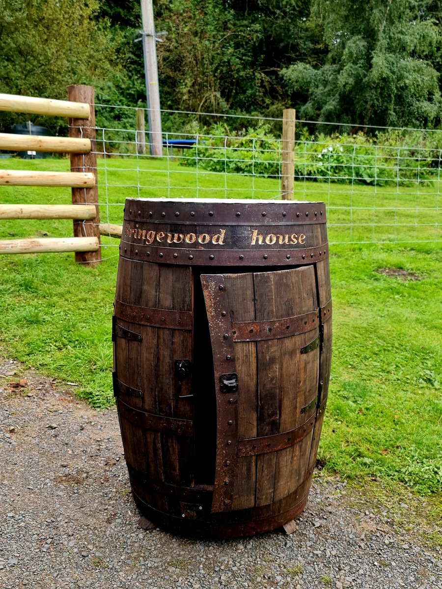 Bespoke oak whisky barrel postparcel box made t Folksy