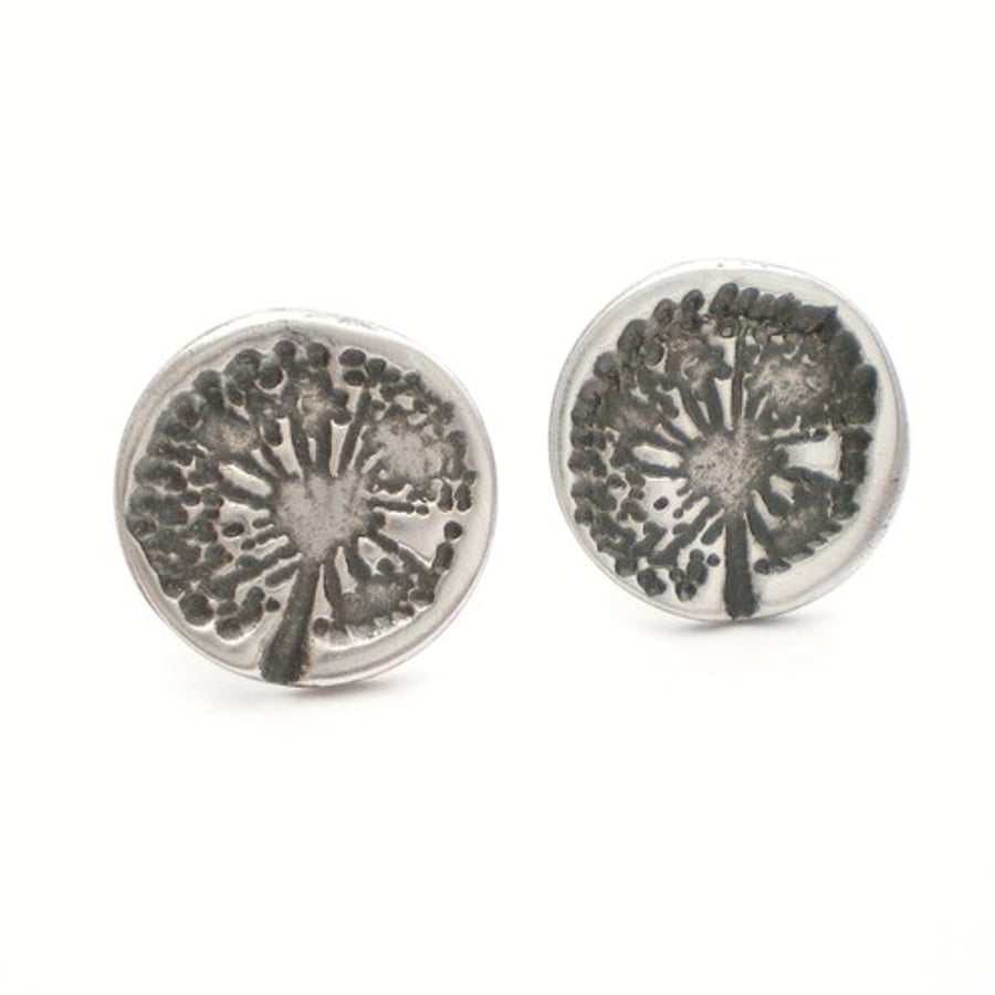 Dandelion Wish Silver Stud Earrings