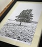 Singular monochrome print Eco friendly One of a Kind gifts Oak Tree - Image 6