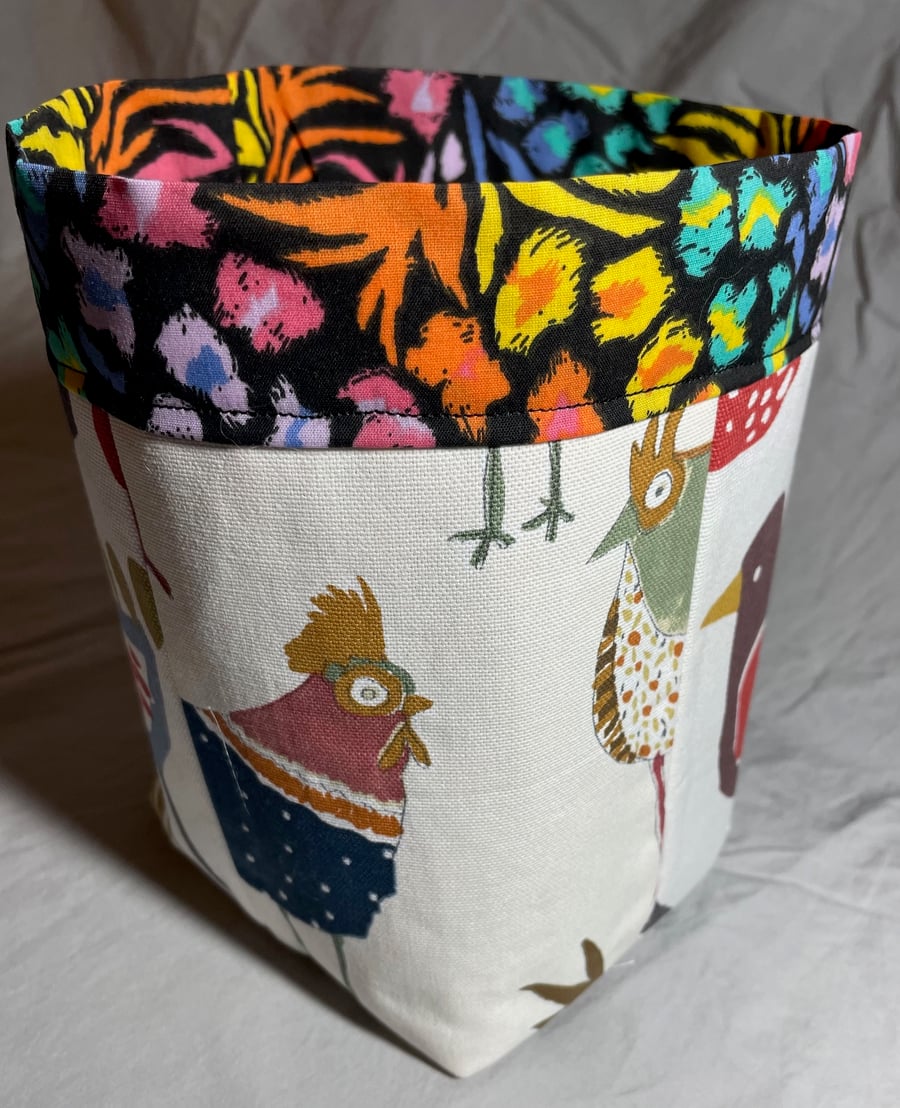 Patchwork fabric storage tub