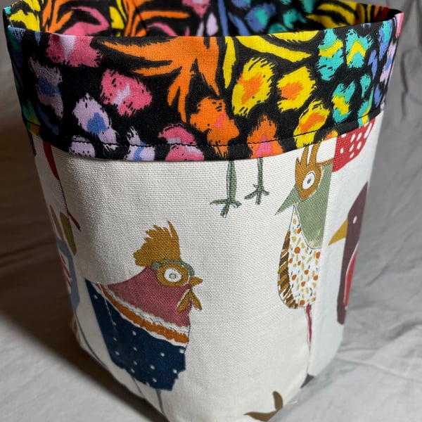 Patchwork fabric storage tub