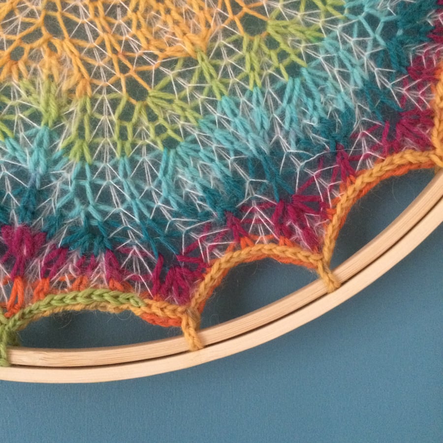 Flower Garden Knitted Mandala Hanging Art - PRE ORDER