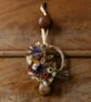 Mini dried flower blue, yellow and red wreath