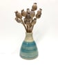 TURQUOISE AND BUFF STONEWARE VASE - Image 1