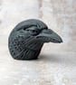 'Ignis', a black porcelain crow idol. - Image 3