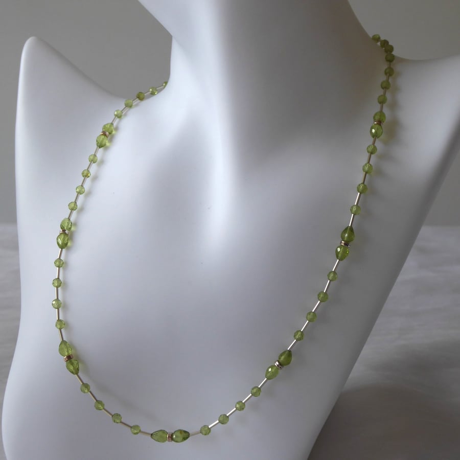 Peridot and Sterling Silver Necklace  