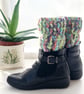 Multicoloured Boot Cuffs, Bright Crochet Ankle Warmers, One Size. - Image 3