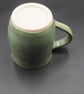Large stoneware pottery mug finished in a sage green satin glaze - Image 6