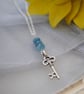 Kyanite & silver key long layering necklace - Image 1