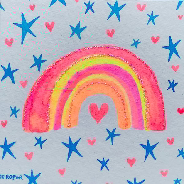 Rainbow of hope Original painting Jo Roper