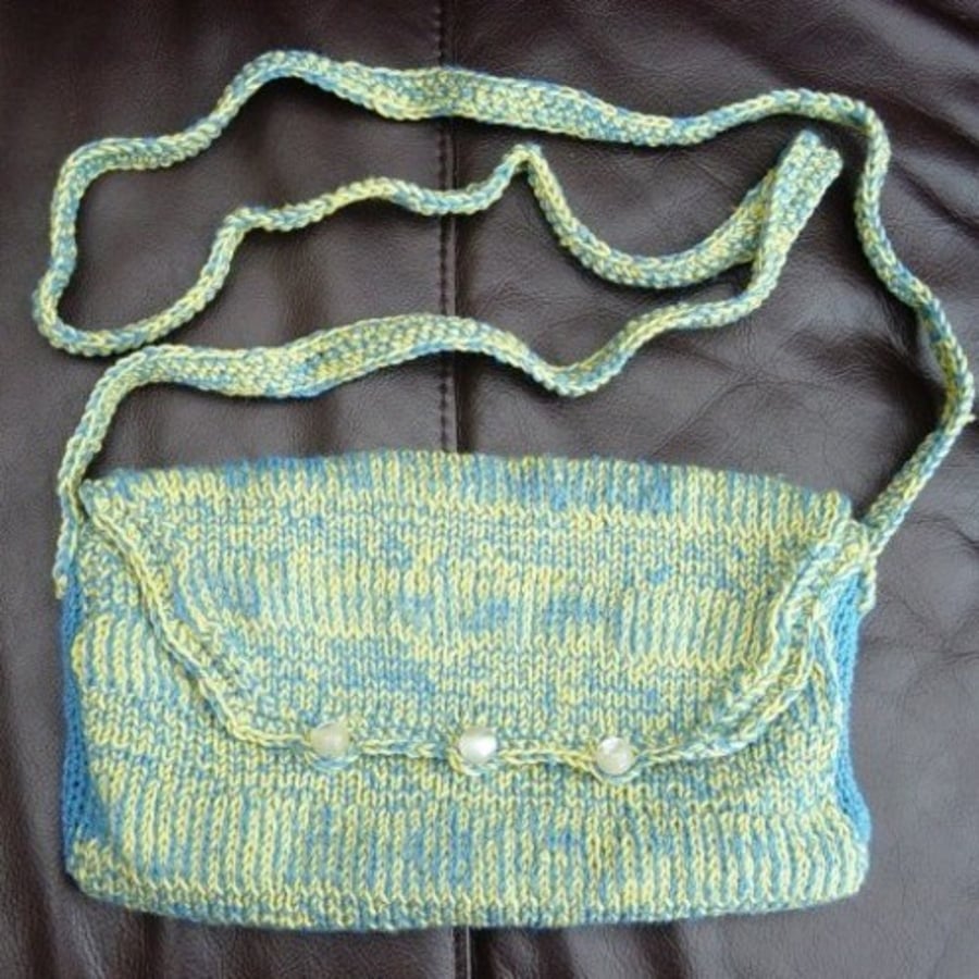 Puffin Dazzle Hand Knitted, Crocheted & fully lined Handbag.