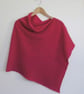 Poncho- merino lambswool fuchsia pink - Image 3