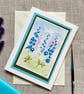 Hand painted blank card, Larkspur, floral card, one of a kind, July birthday. - Image 2