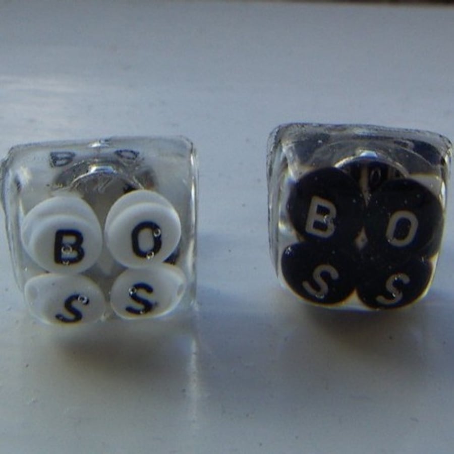 Resin cufflinks - BOSS