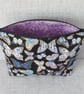 Large zipped pouch, project bag, cosmetic bag, butterflies - Image 4