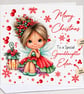 Personalised Fairy Christmas Card, Custom Name & Relation Card - Image 3