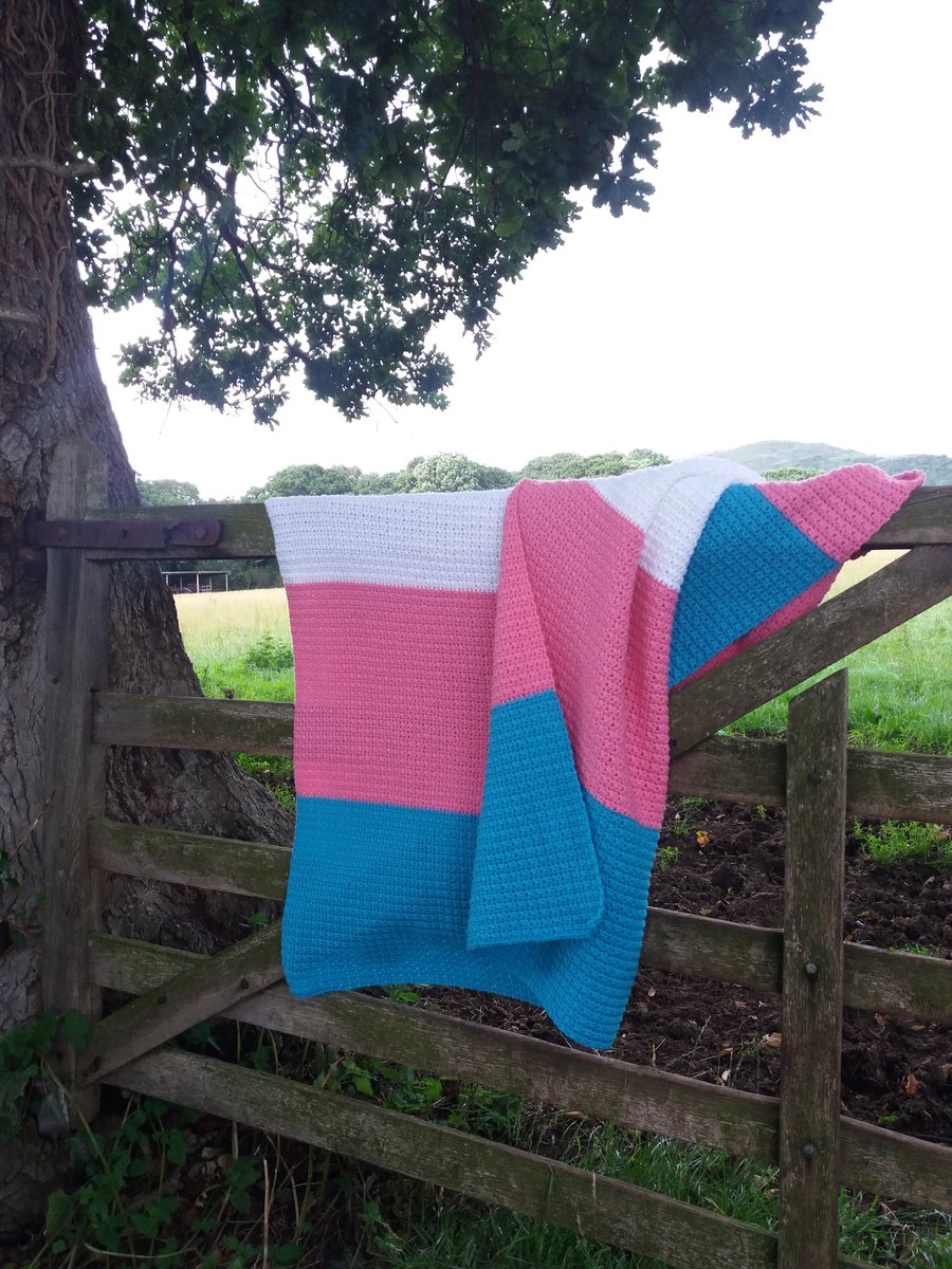 Transgender Flag Blanket custom made to order only