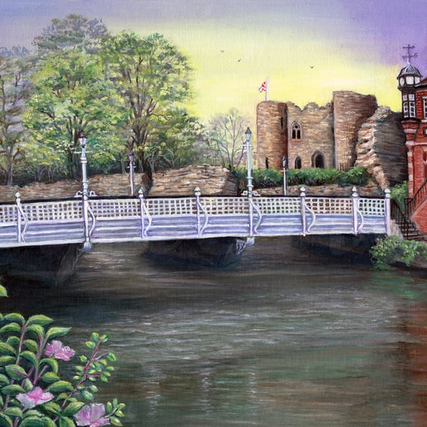 Tonbridge Castle by the River Medway - Limited Edition Giclée Prints