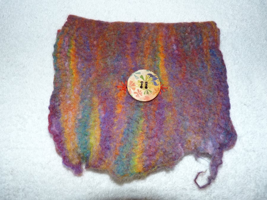Handmade Felt Purse in Rainbow Colours