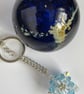 Handbag Charm, Aquamarine Crystal Star, with a Chainmaille Chain and Keyring - Image 6