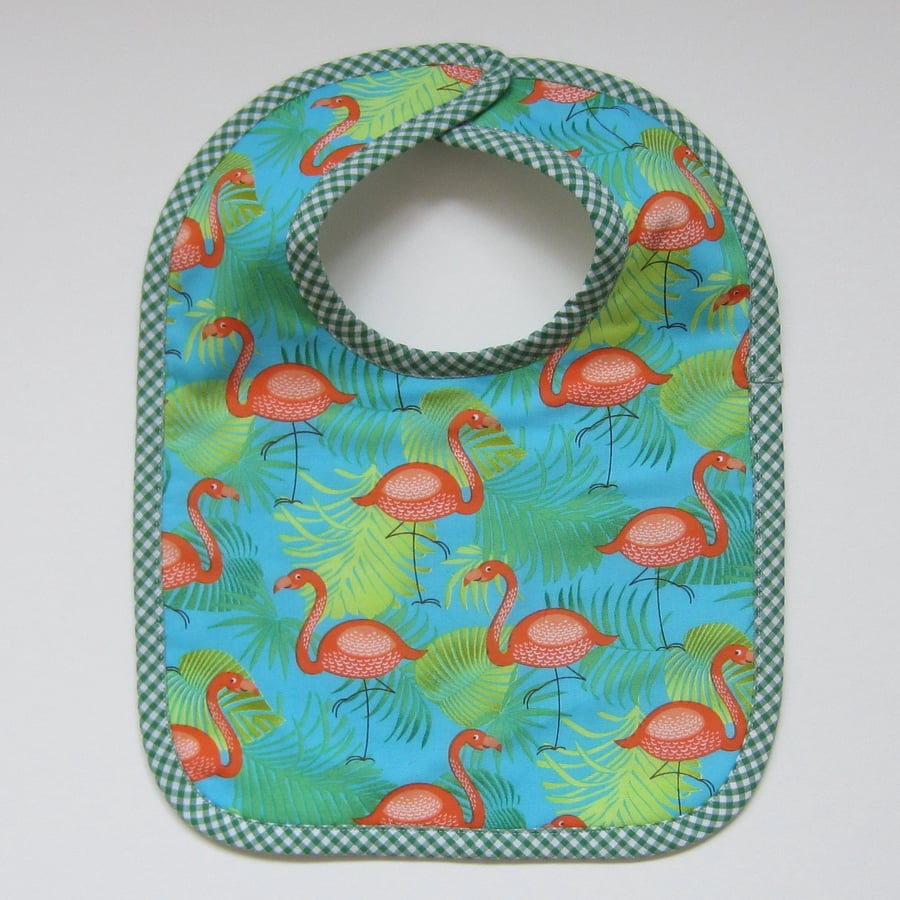 Babies Flamingo Bib with Velcro Fastening. % to Ukraine