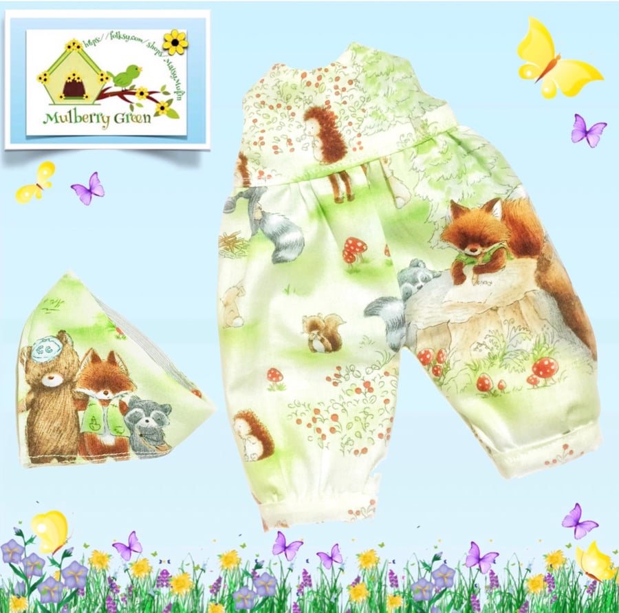 Woodland Adventure Playsuit and Matching Headscarf