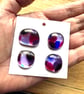 Four Multi-coloured fused glass cabachons