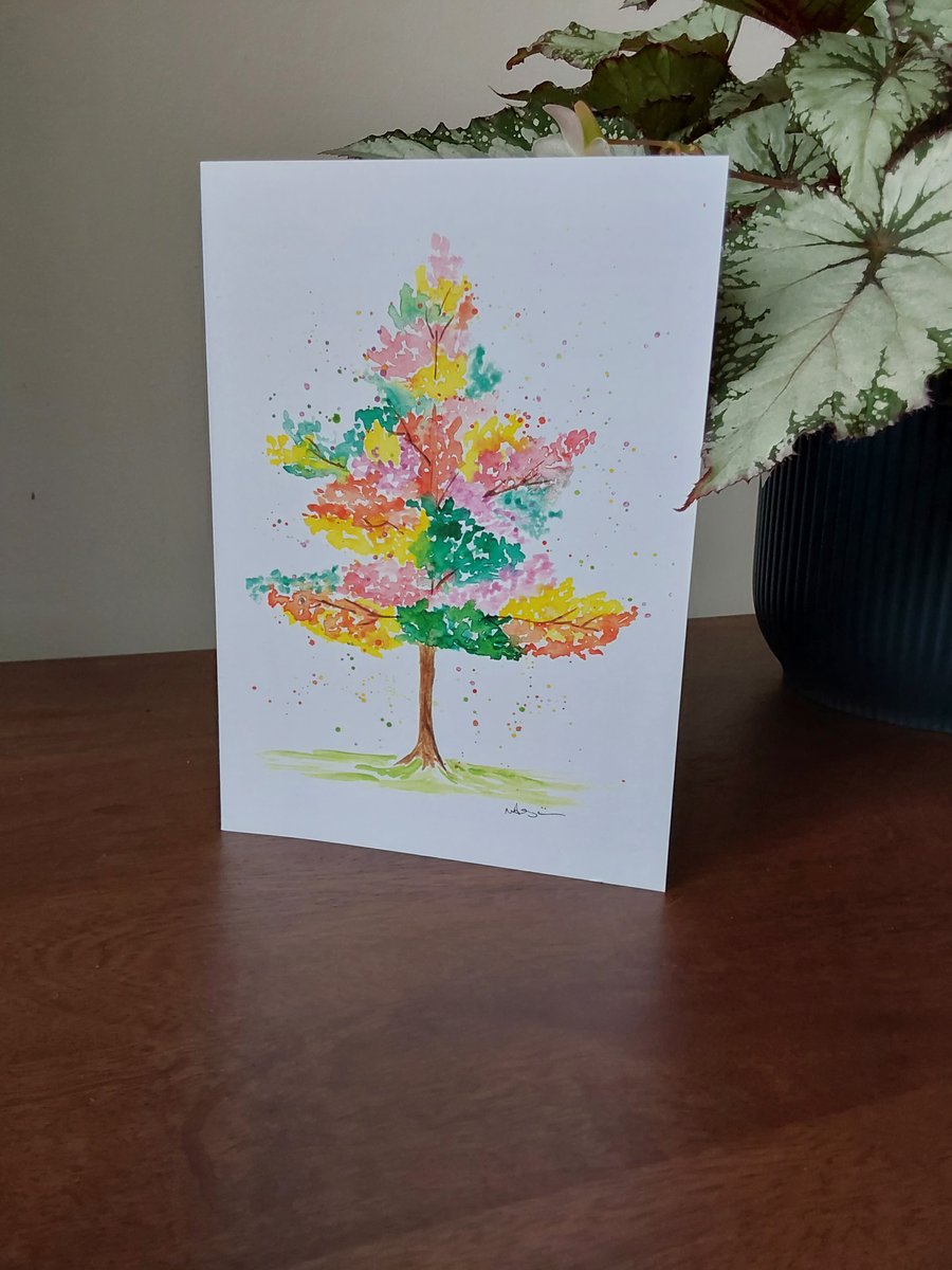 Magical Tree Watercolour Card