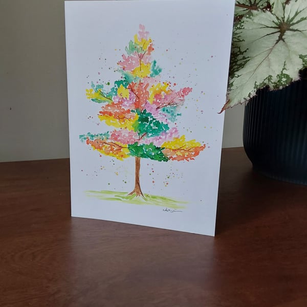 Magical Tree Watercolour Card