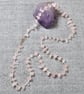 Rose Quartz Chip and Bugle Bead Necklace - Image 2