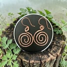 Spiral Dangle Earrings, Boho, Celtic, Spiritual