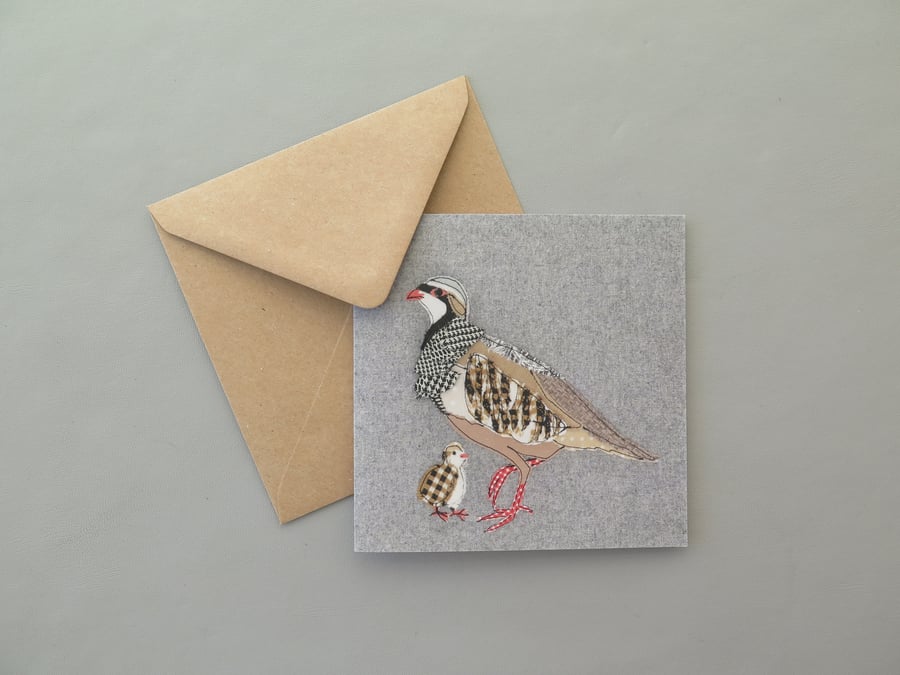 Red-legged Partridge card - Folksy