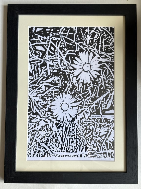 'First Daisies' Unique Monochrome Print, Eco Friendly Gifts  New Home Gifts