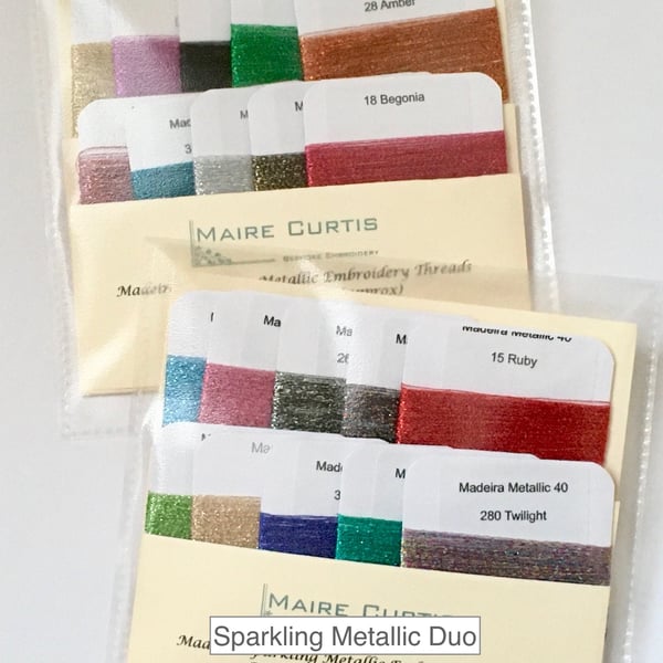 Metallic Sparkling Fine Embroidery Thread Pack