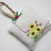 Vintage Embroidered Floral Lavender Bag