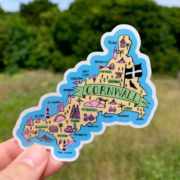 Cornwall Map Sticker