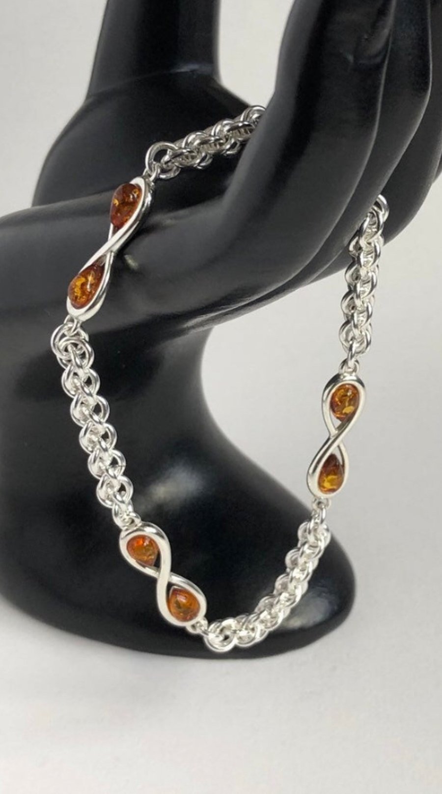 Amber infinity Chainmaille Bracelet 