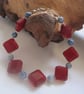 Red Wine Quartz & Lapis Jade Bracelet - Image 5