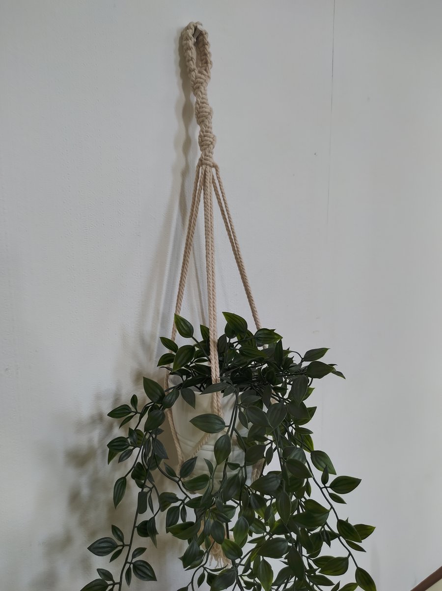 Simple macrame plant hanger