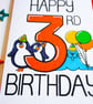Happy 3rd Birthday card, Cute Animal Third Birthday for 3 Year Old Boy or Girl  - Image 6