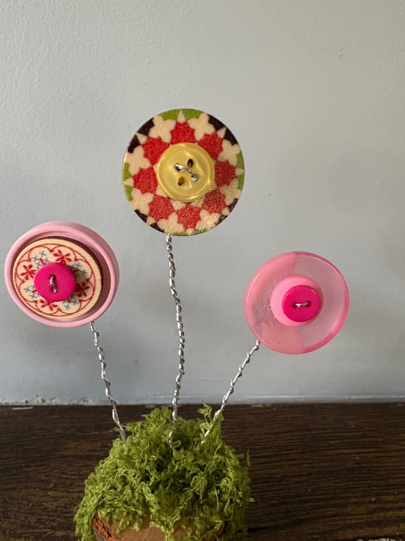 Button flower decoration