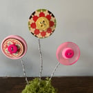 Button flower decoration