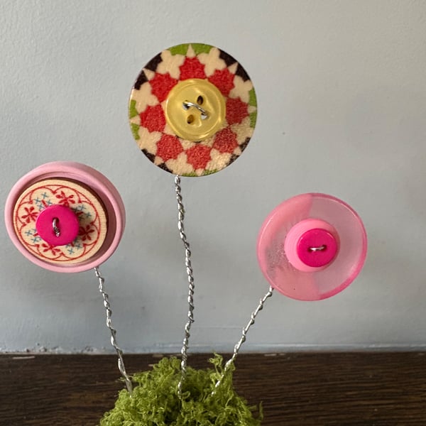 Button flower decoration