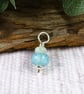Blue Shimmer Glass Bead Pendant, Sterling Silver with Quartz - Chain is Optional - Image 2