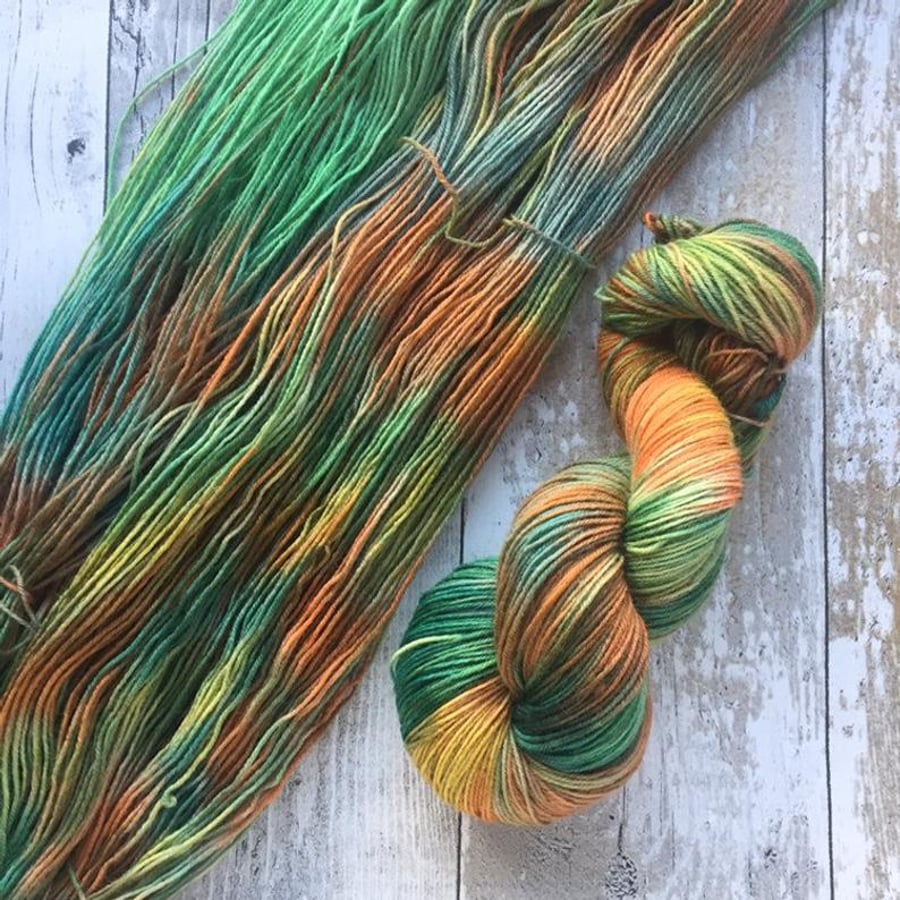 Hand dyed yarn 4 ply Polwarth Copper penny 100g