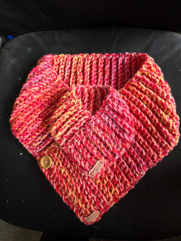 Matching Woman and Dog Snood Set – Handmade Coral Crochet Cowls