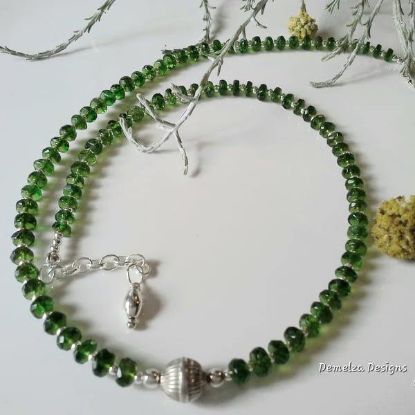 Russian Diopside Sterling Silver Necklace